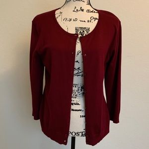 Women’s wine colored cardigan